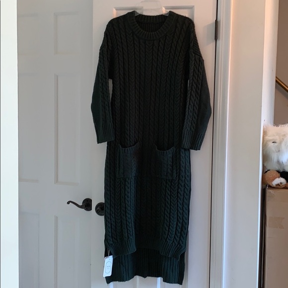 Green Cable Knit Sweater Dress, Size US 4, NWT! - Picture 2 of 8